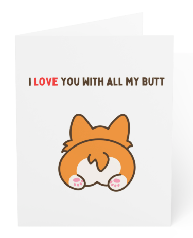 Blank Greeting Card - Corgi Butt